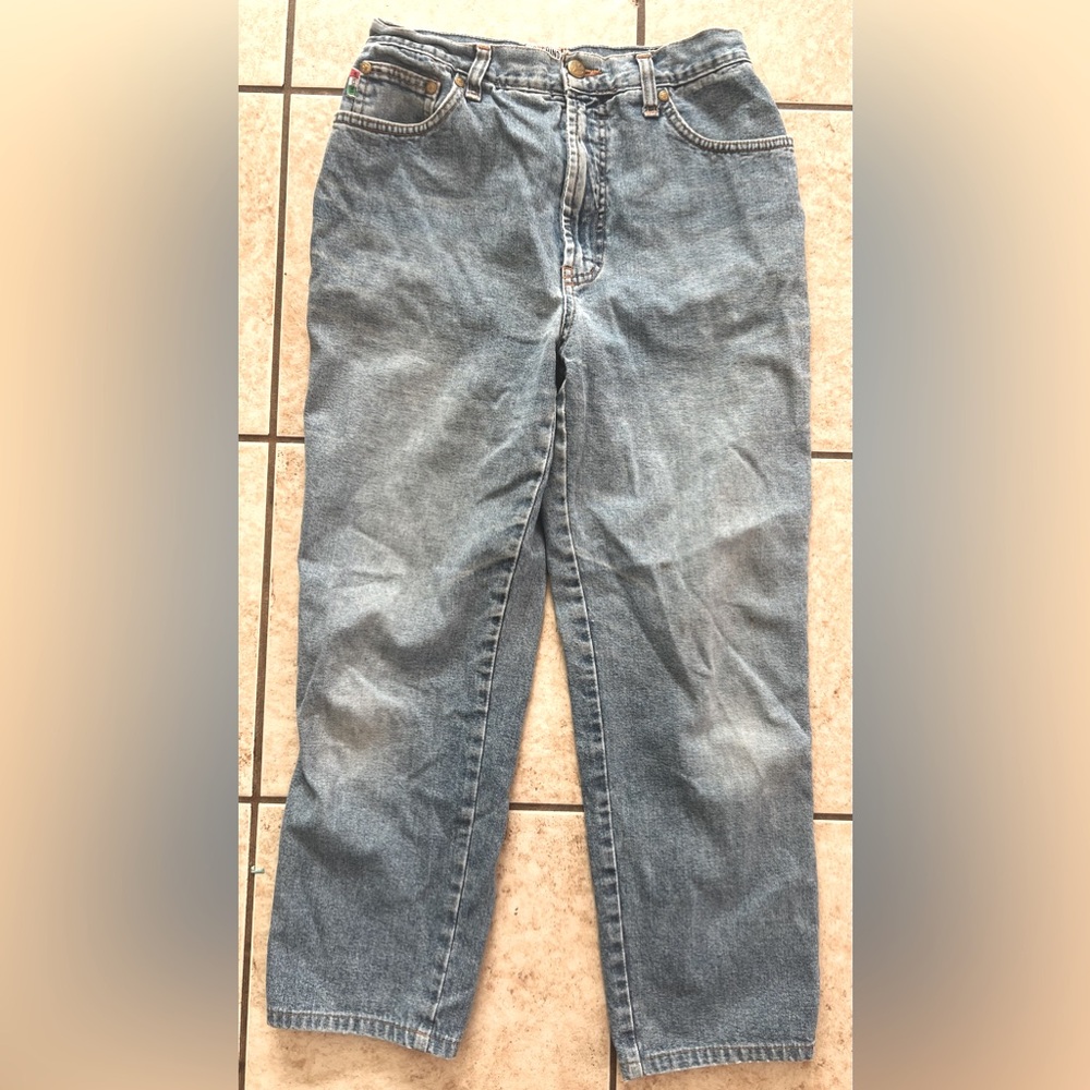 Vintage Moschino Jeans 90s Y2K HighWaisted Mom Jeans Peace Logo women’s sz 30